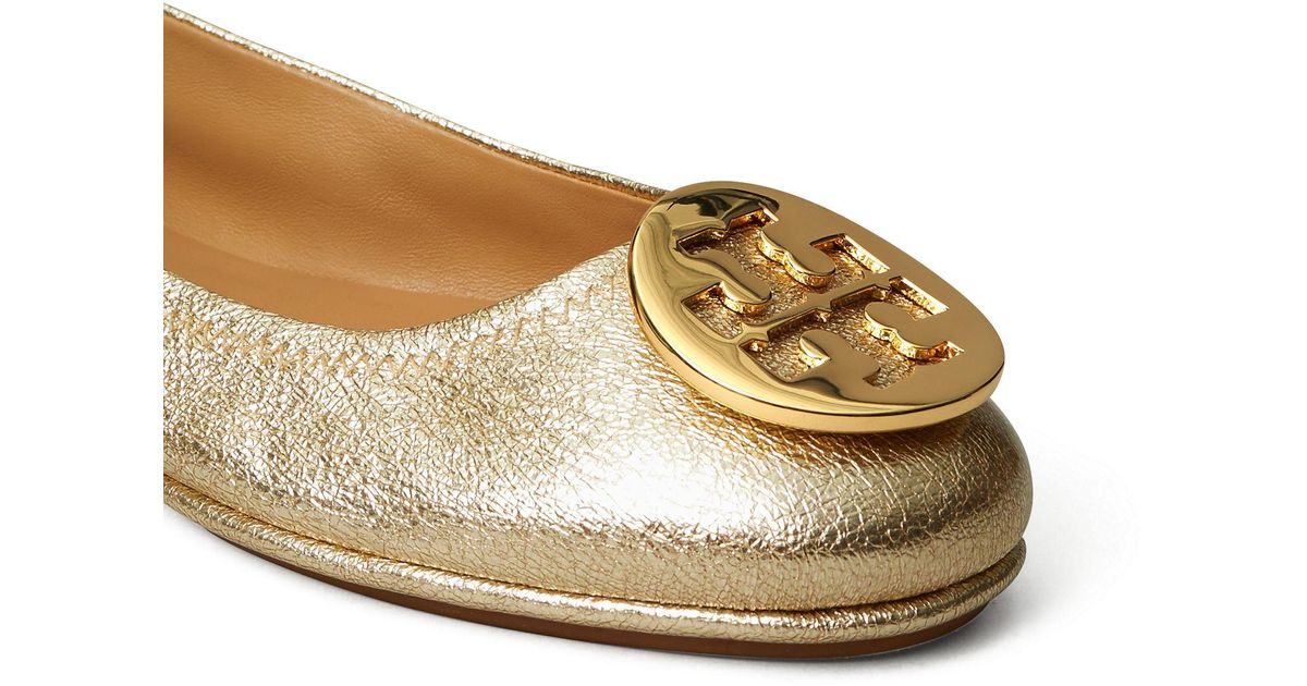 tory burch minnie travel ballet flat spark gold