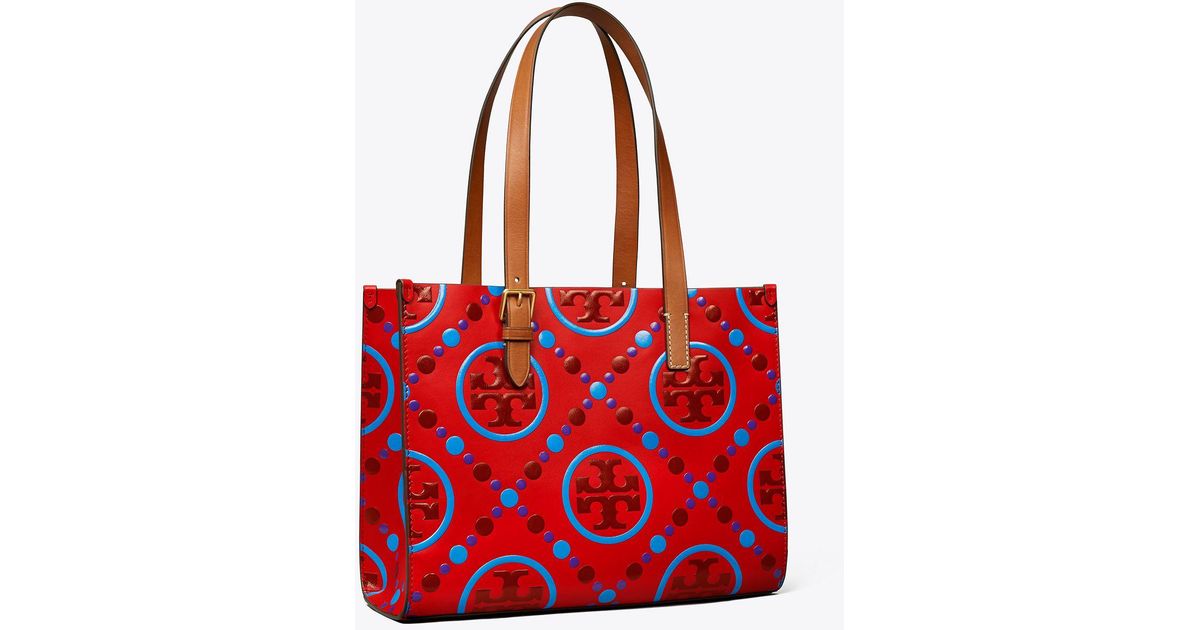 Tory Burch T Monogram Contrast Embossed Tote