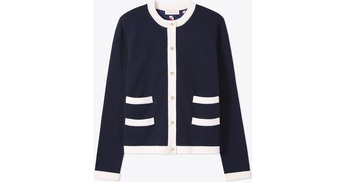 tory burch navy cardigan