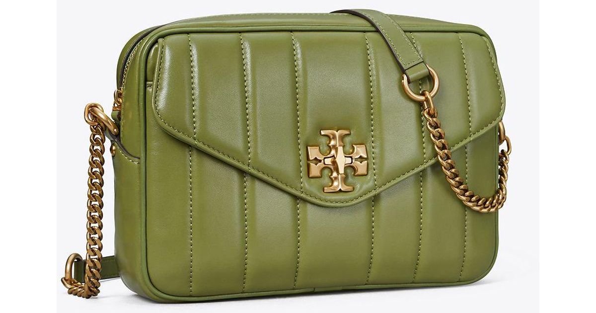 Tory Burch Leather Kira Quilted Camera Bag in Green Lyst Canada