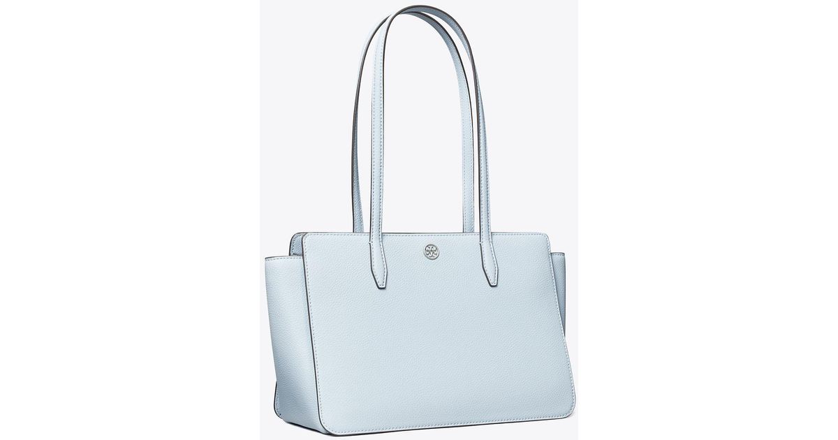 Robinson Small Tote Bag In Cloud Blue / Rolled Brass