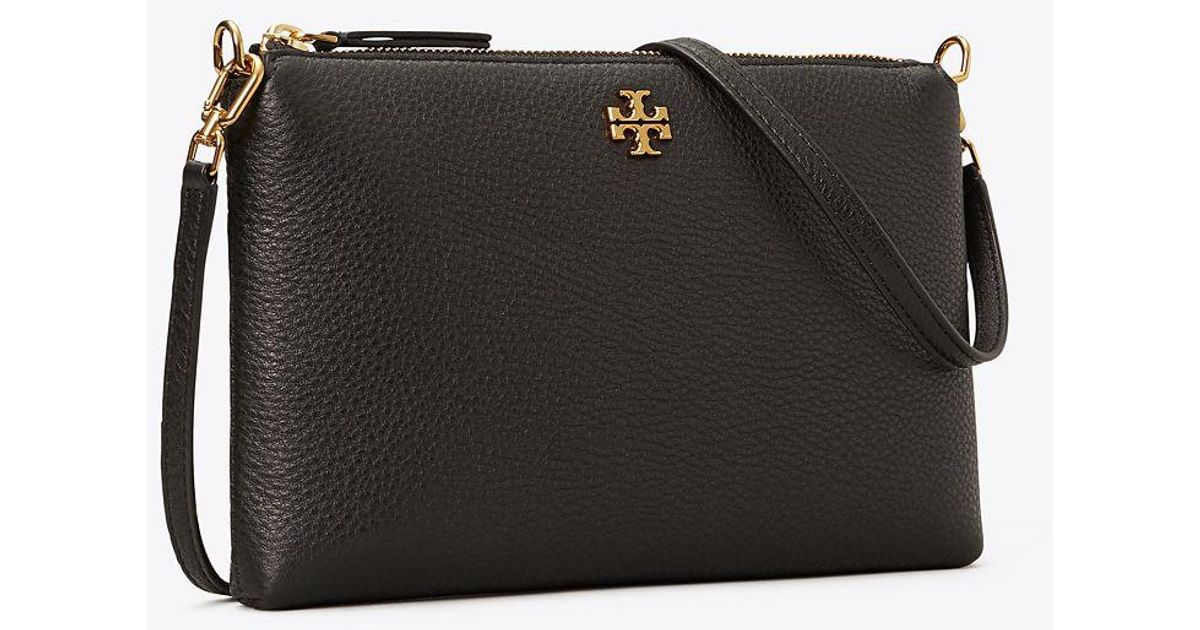 Tory Burch Mercer Pebbled Zip Crossbody in Black Lyst