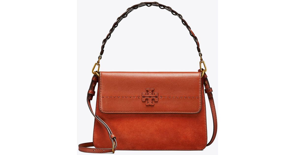 tory burch mcgraw mixed suede shoulder bag
