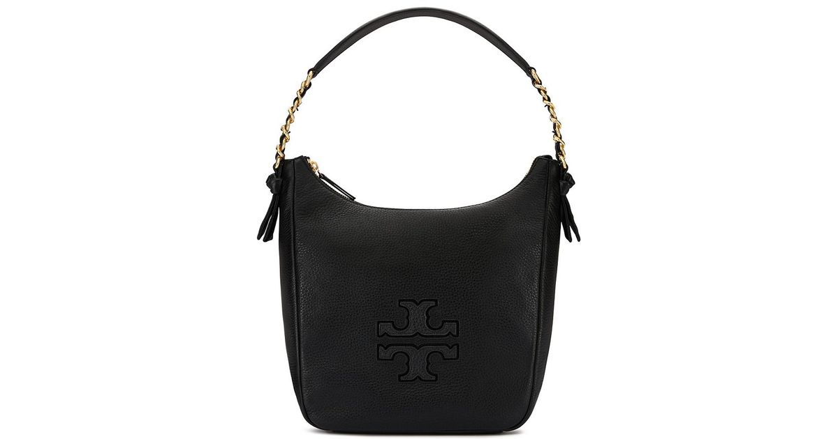 Tory Burch Harper Zip Hobo in Black | Lyst