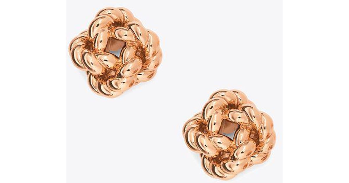 tory burch rose gold studs