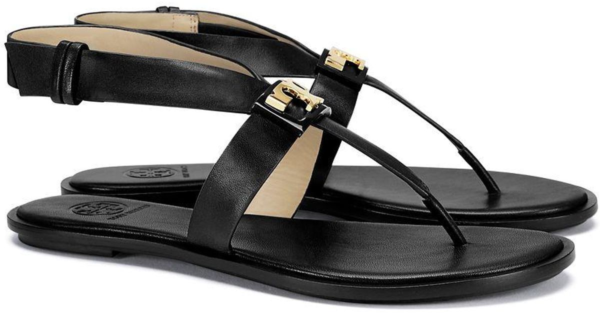 tory burch black flat sandals