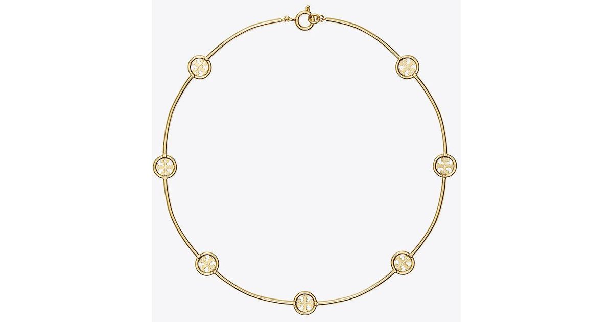 Tory Burch Miller Stud Necklace in Blue | Lyst UK