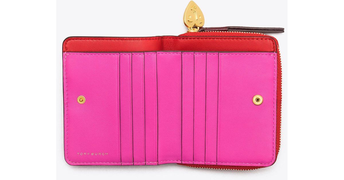 Tory Burch Perry Patchwork Hearts Bifold Wallet in Pink | Lyst
