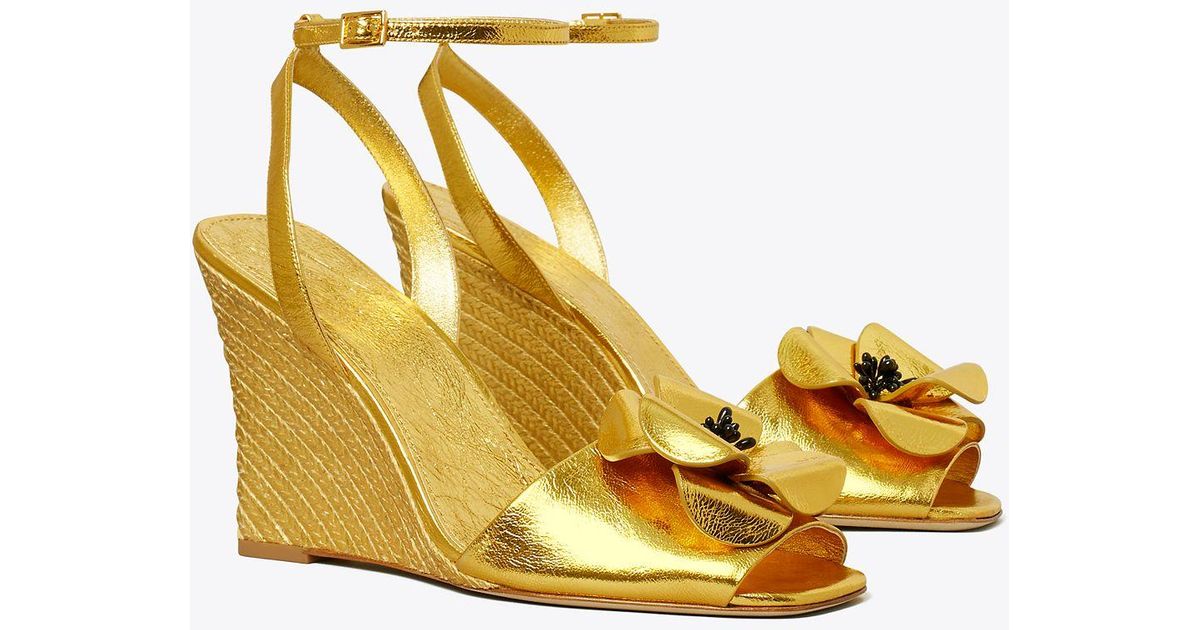 Tory burch hotsell gold wedge