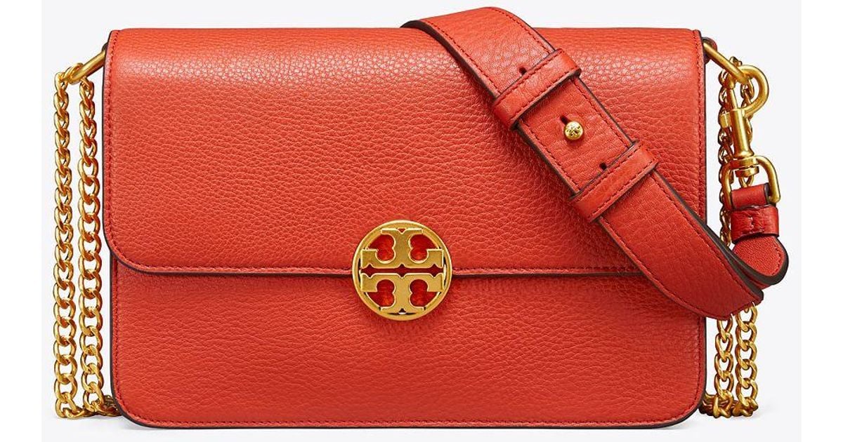 Tory Burch Leather Chelsea Convertible Shoulder Bag in Red - Lyst