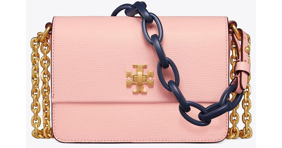 Tory Burch Leather Kira Double-strap Mini Bag in Pink - Lyst