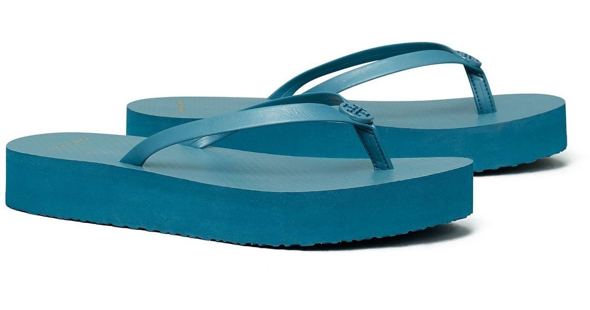 Tory Burch Flatform Flip-flop in Blue - Lyst