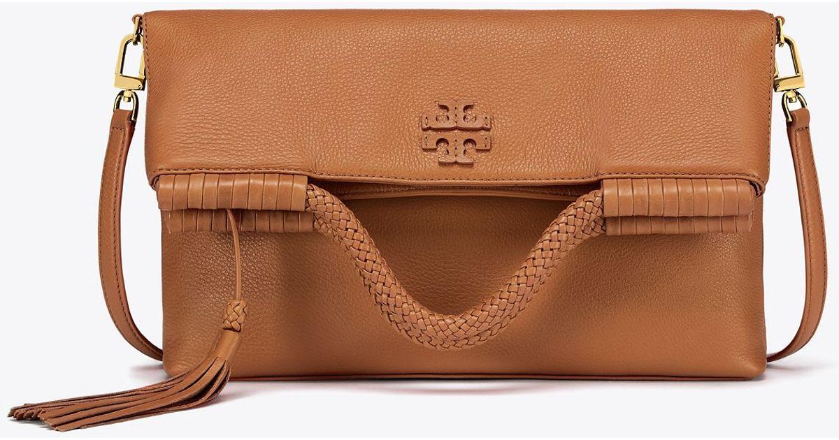 Tory Burch Leather Taylor Convertible Foldover Crossbody 248 Crossbody Bags in Brown Lyst