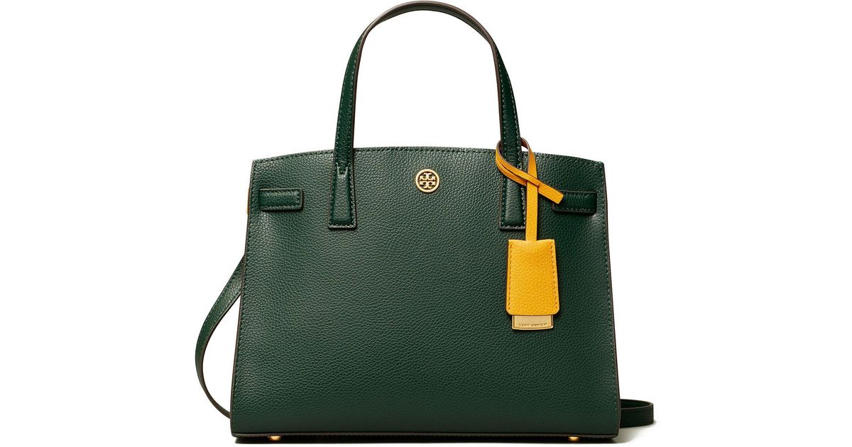 Tory Burch Walker Small Satchel in Green Lyst