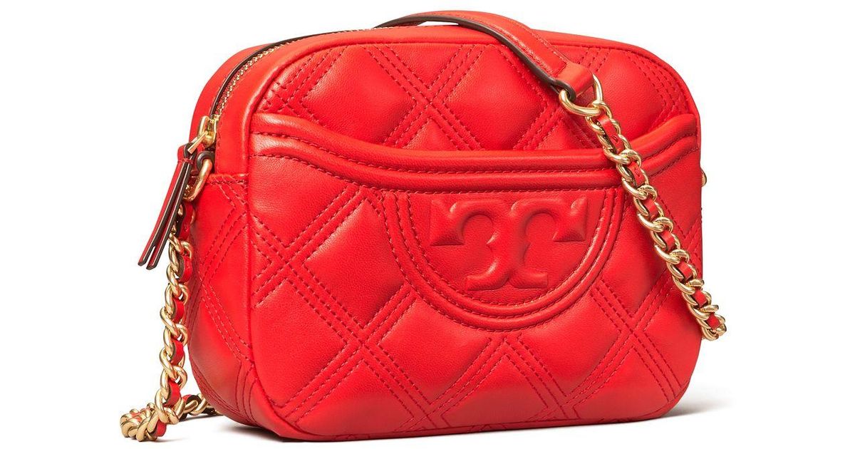 Tory Burch Fleming Soft Camera Bag in Red | Lyst