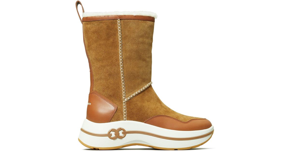 tory burch gemini link platform shearling boot