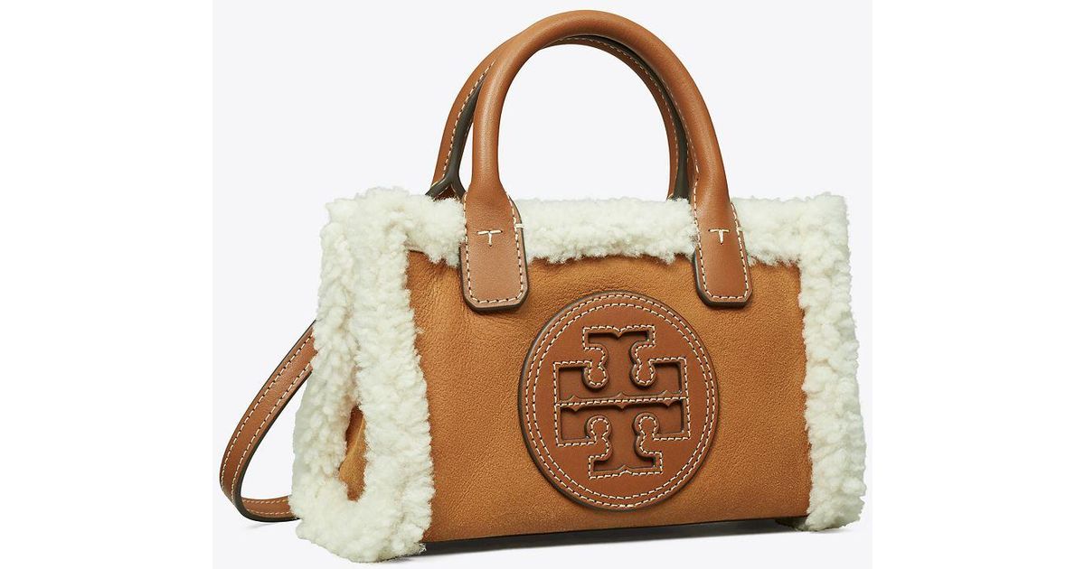 Tory Burch Mini Ella Shearling Tote in Natural Lyst