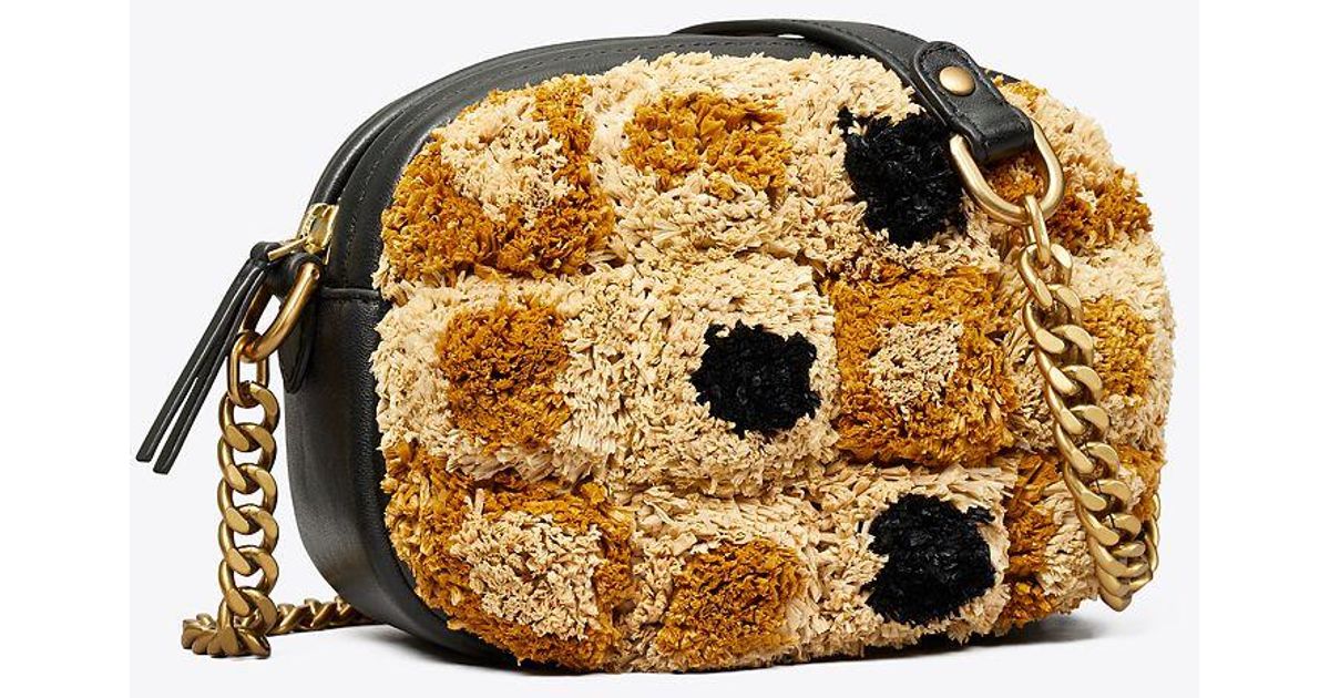 Tory Burch Small Kira Chevron Raffia Camera Bag in Metallic Lyst Canada