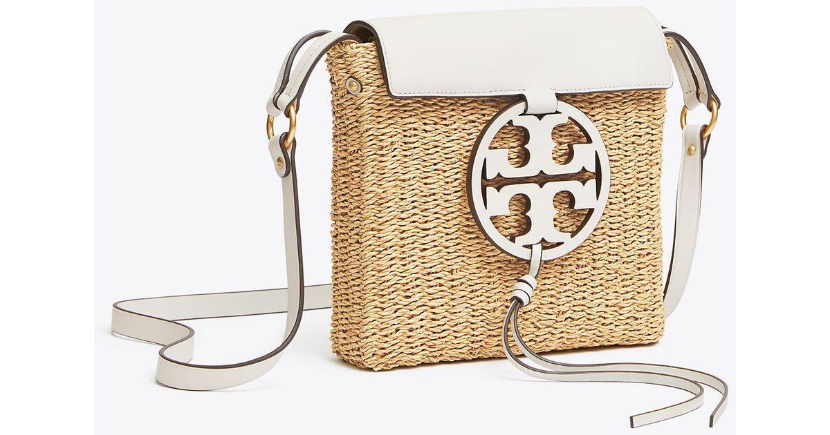 Tory Burch Miller Straw Crossbody Lyst Canada