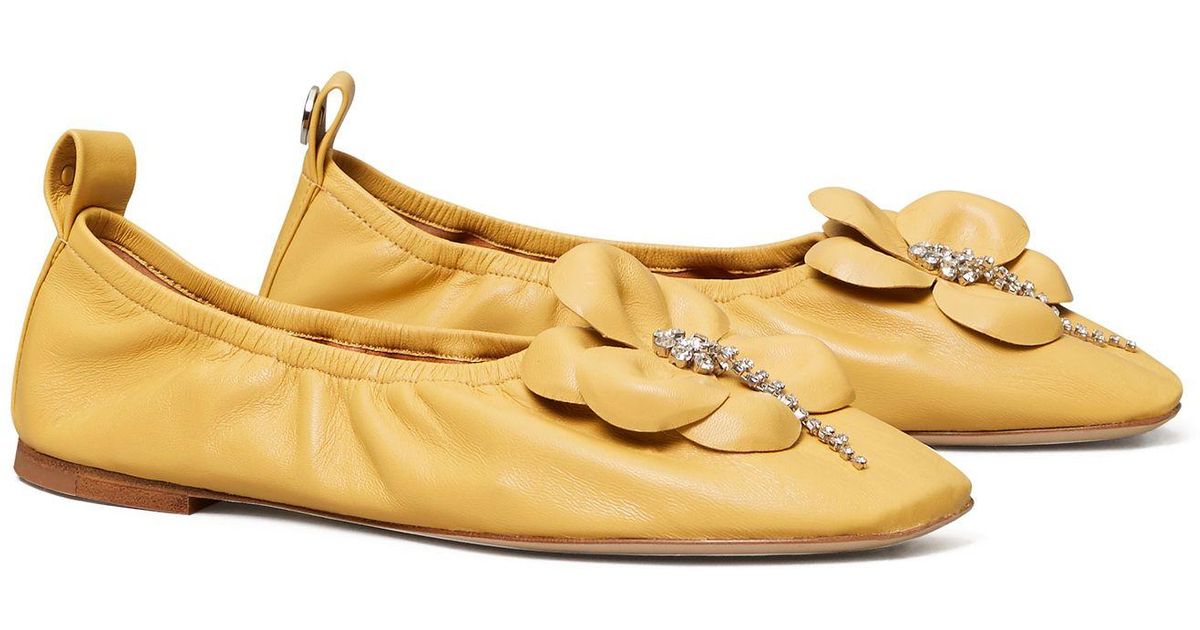 tory burch yellow ballet flats