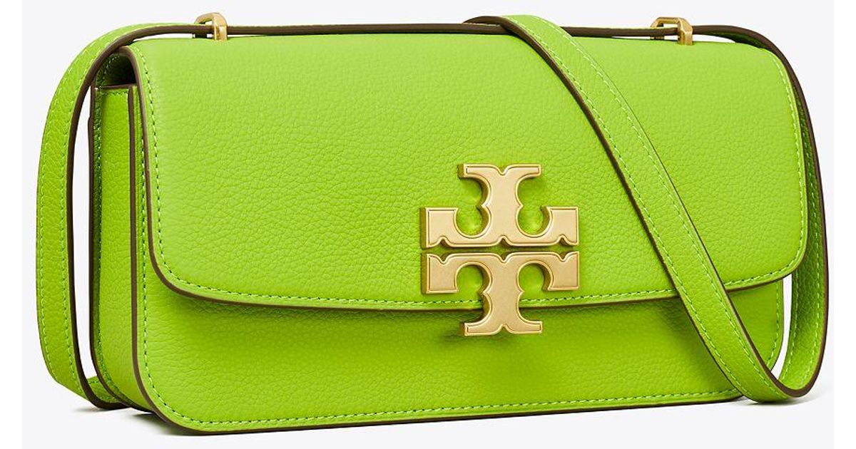 Tory Burch Small Eleanor Pebbled Rectangular Bag in Green Lyst UK