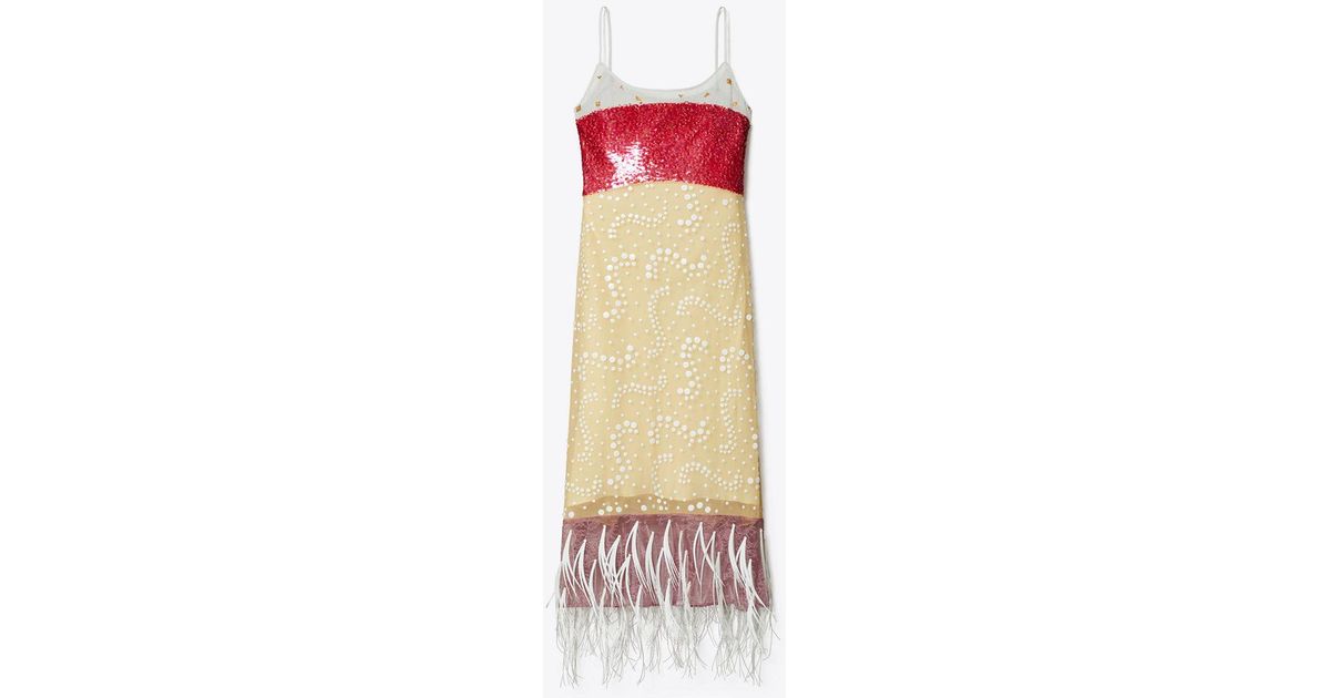 Tory Burch Embellished Slip Dress | Lyst Tory Burch Embellished Slip Dress | Lyst