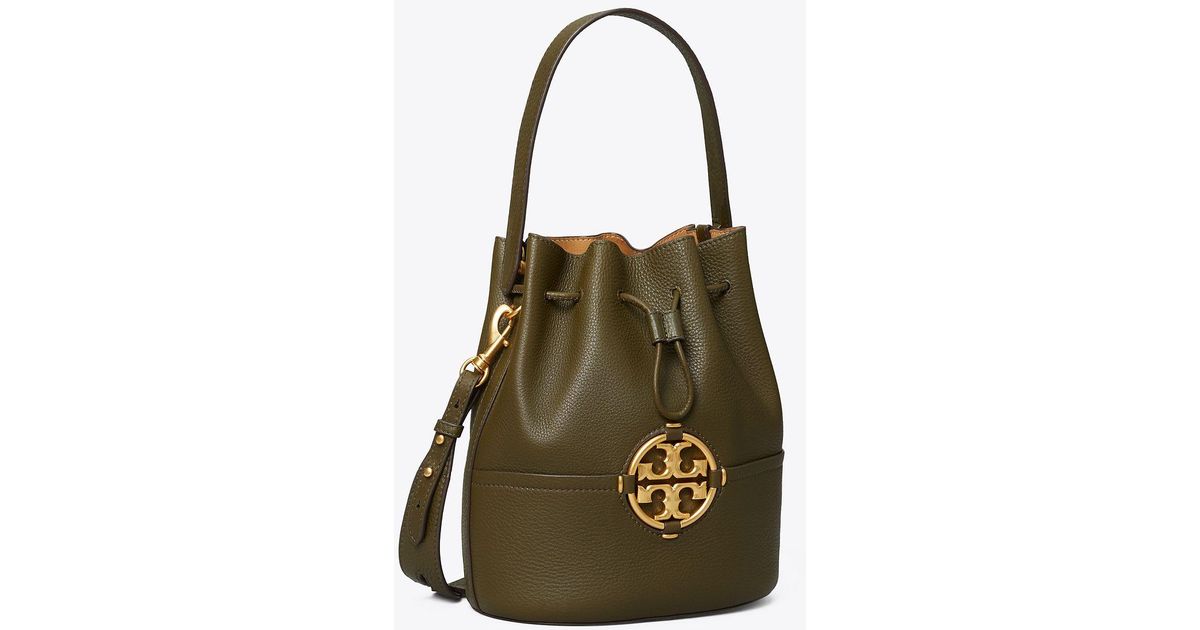 Tory Burch Miller Bucket Bag in Green | Lyst