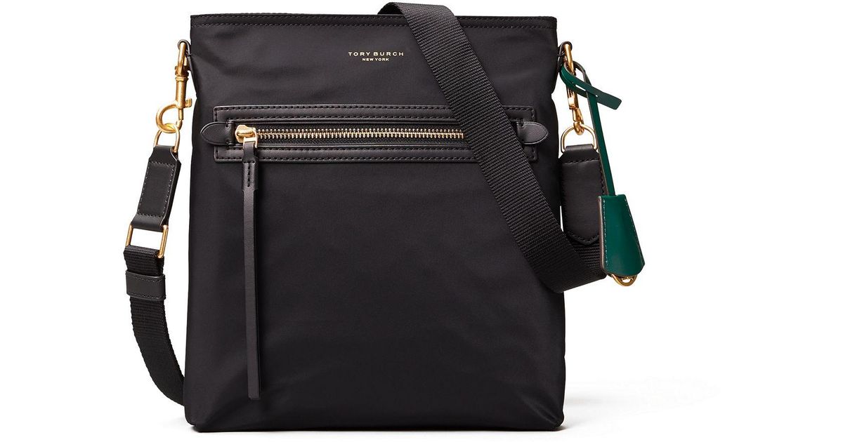 Tory Burch Synthetic Perry Nylon Swingpack Crossbody Bag in Black,Gold
