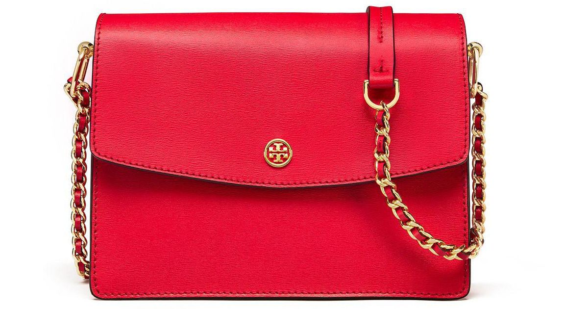Tory Burch Leather Parker Convertible Shoulder Bag in Red - Lyst