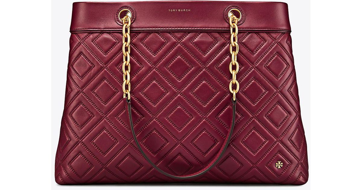 fleming triple compartment leather tote
