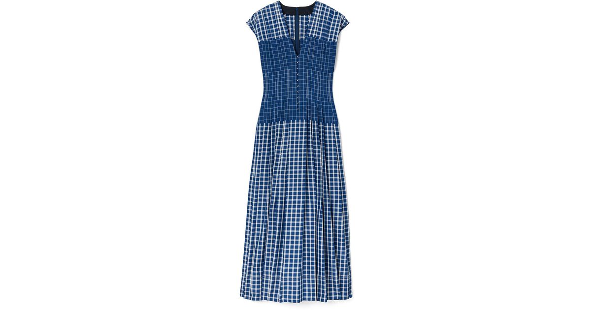 Tory Burch Picnic Plaid Silk Claire Mccardell Dress in Blue | Lyst UK