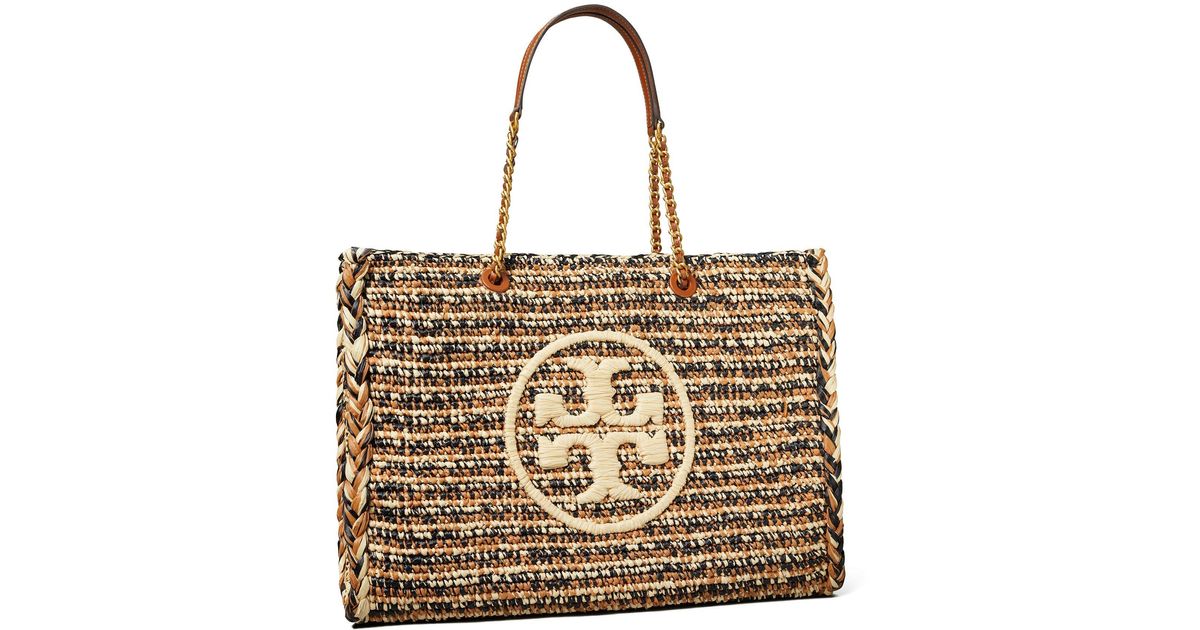 ella raffia chain tote