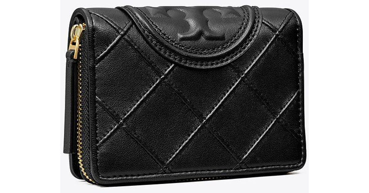 Buy Tory Burch Fleming Soft Medium Wallet - Black At 50% Off