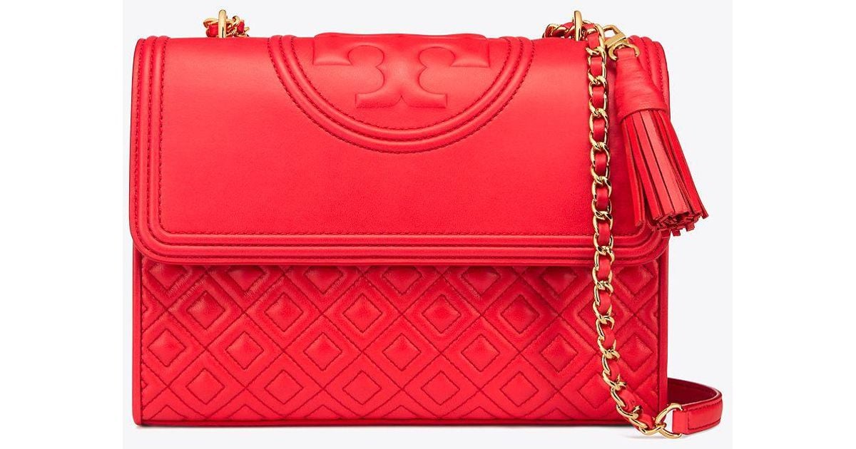 tory burch red fleming bag