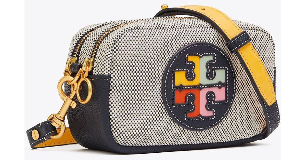 Tory Burch Perry Bombe Canvas Mini Bag in Blue