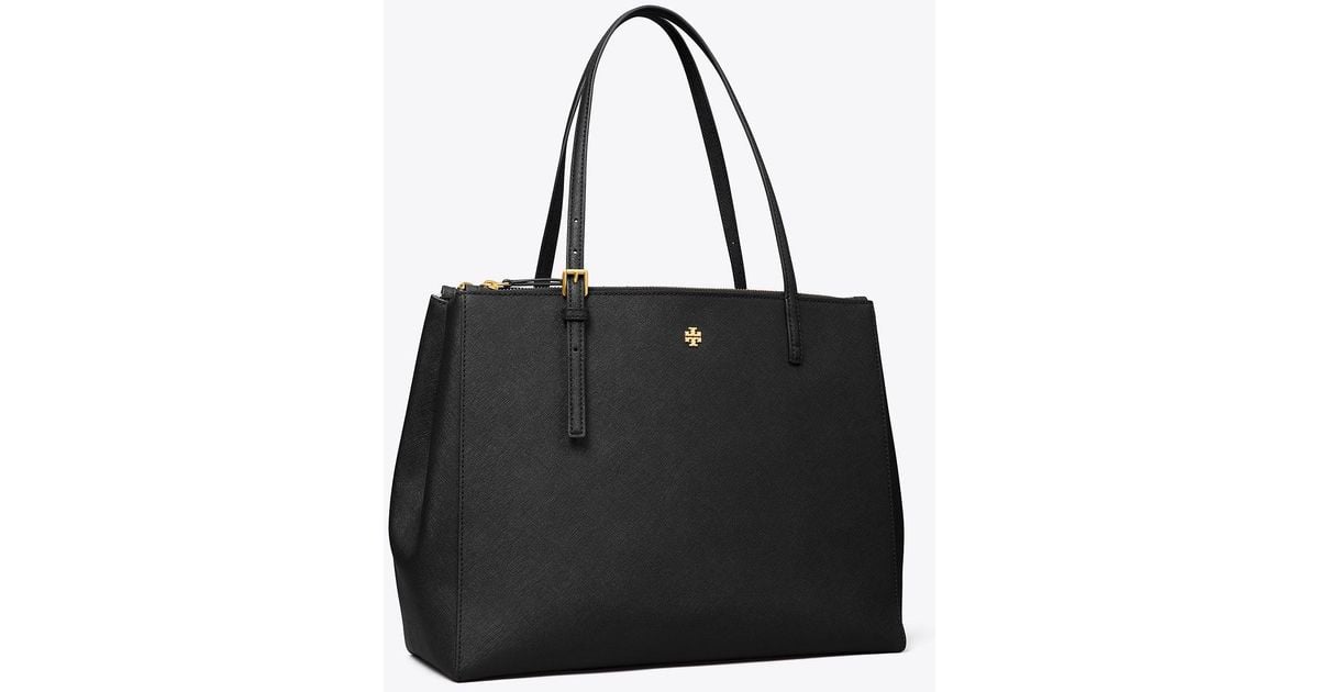 Tory Burch Emerson Large Double Zip Tote in Black Lyst