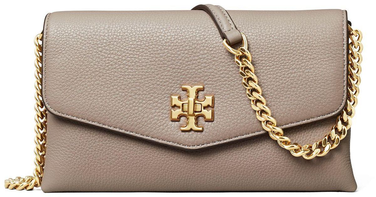Tory Burch Kira Pebble Leather Wallet On A Chain Lyst