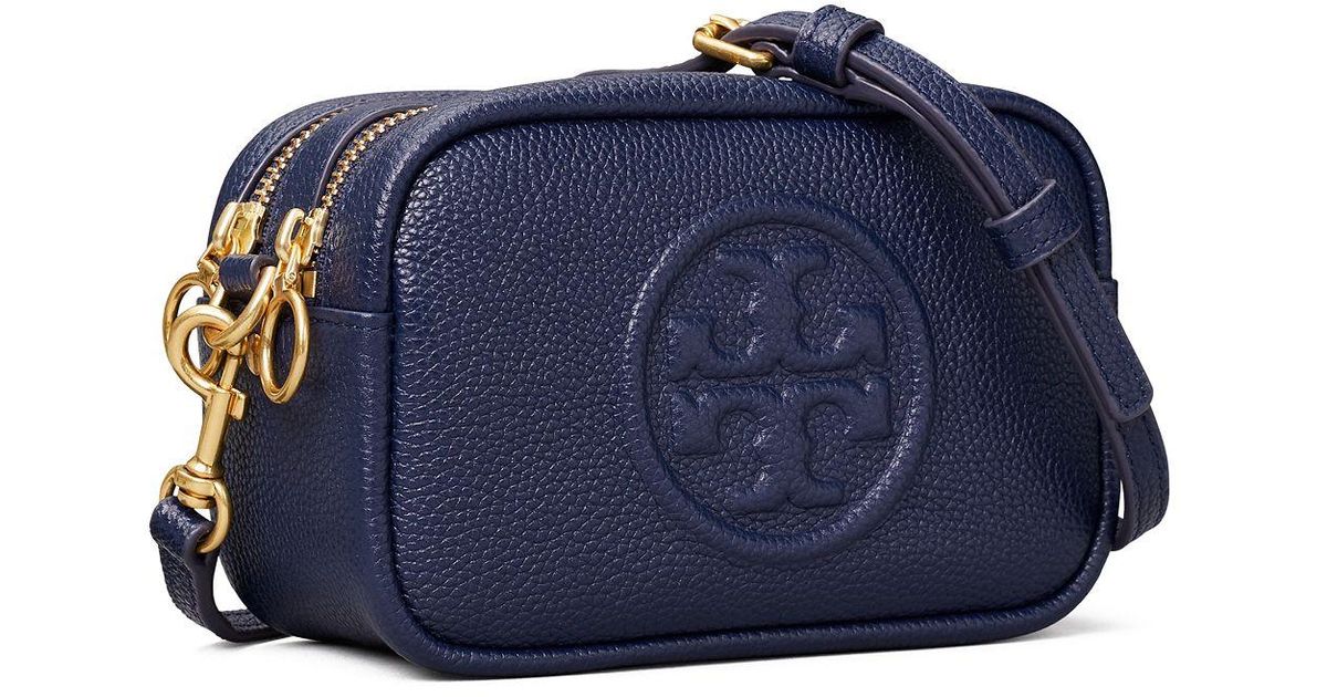 Tory Burch Perry Bombe Leather Crossbody Bag in Blue - Lyst