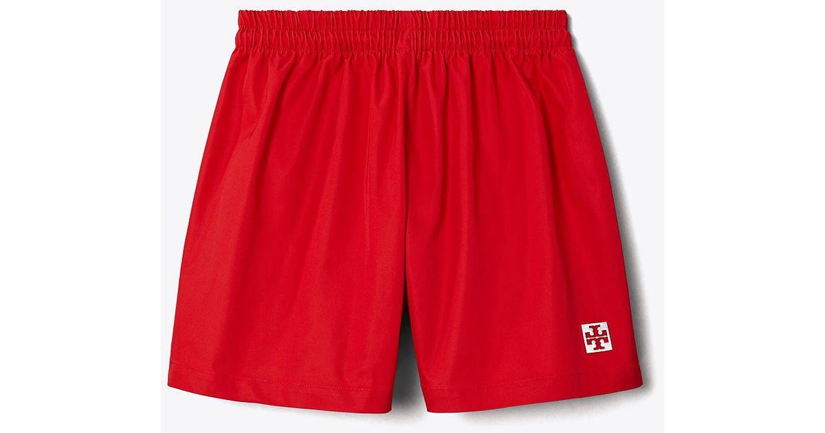 Tory Sport Tory Burch Double-faced Canvas Short in Red | Lyst
