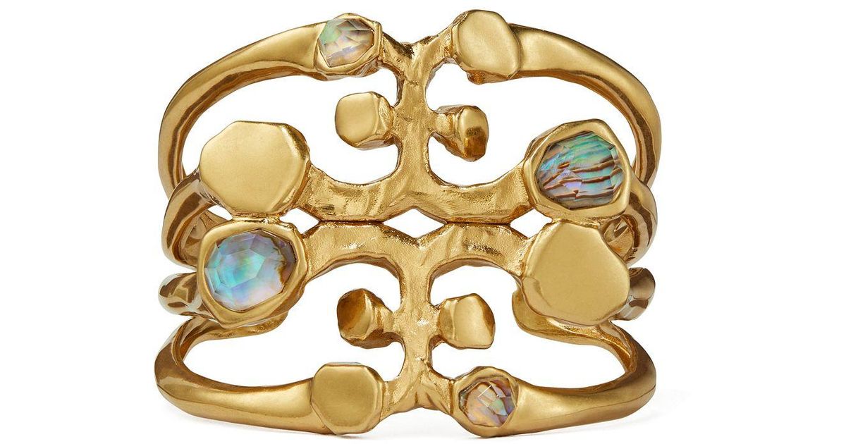 Tory Burch Brutalist Logo Cuff in Metallic Lyst Canada