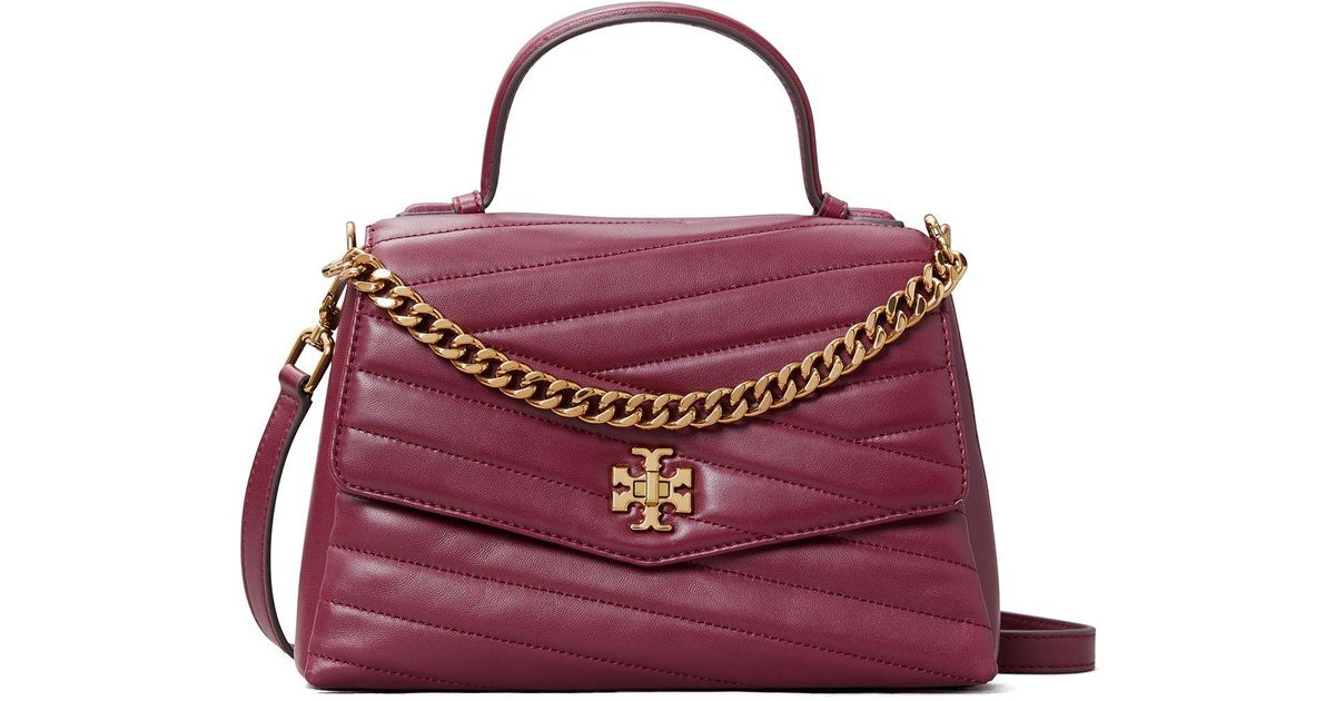 Tory Burch Leather Kira Chevron Tophandle Satchel Lyst Canada
