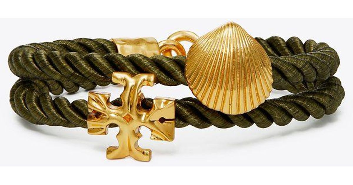 Tory Burch Silk Shell Rope Bracelet Lyst