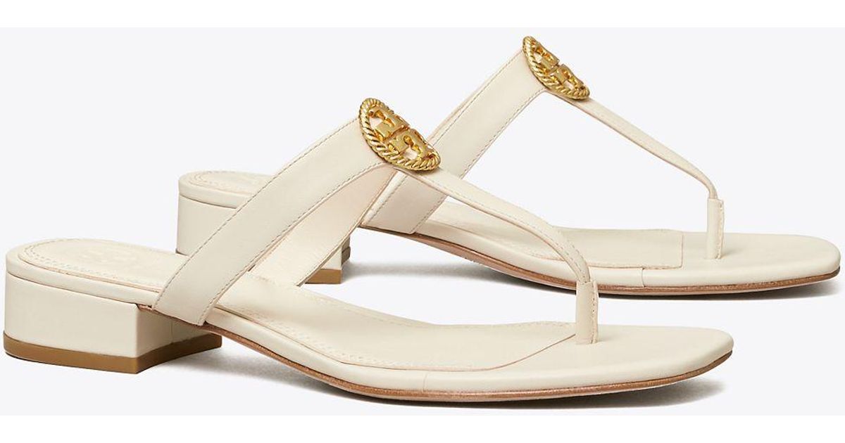 Tory Burch Braided Benton 2 25mm Thong Sandal in White | Lyst