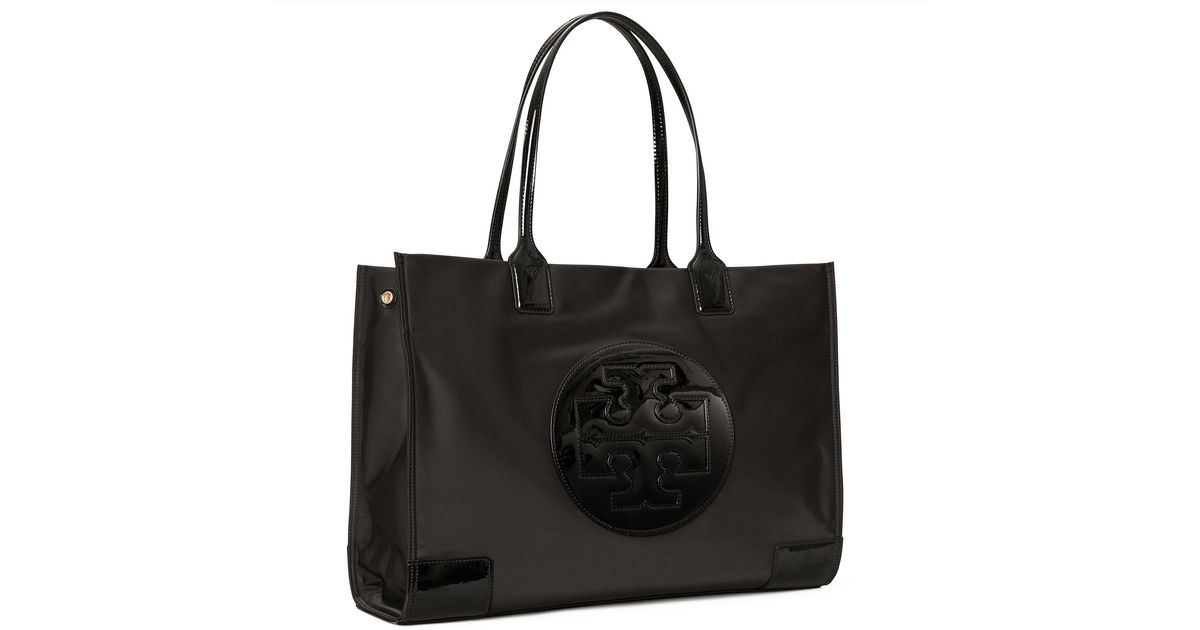 ella patent tote black