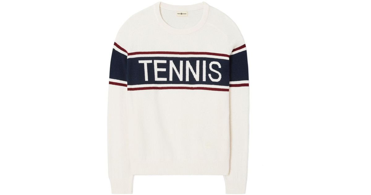 Tory Sport Cashmere Tennis Sweater in White Lyst