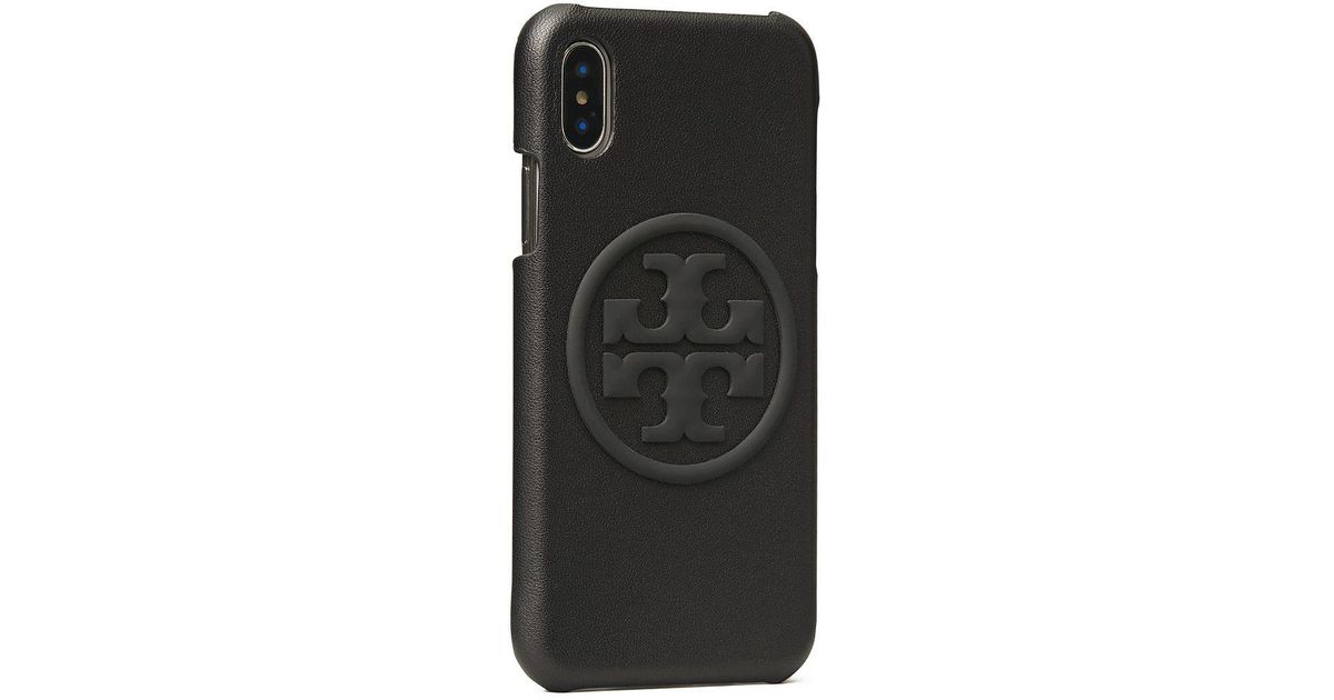 Tory Burch Leather Perry Bombe Phone Case For Iphone X/xs in Black 
