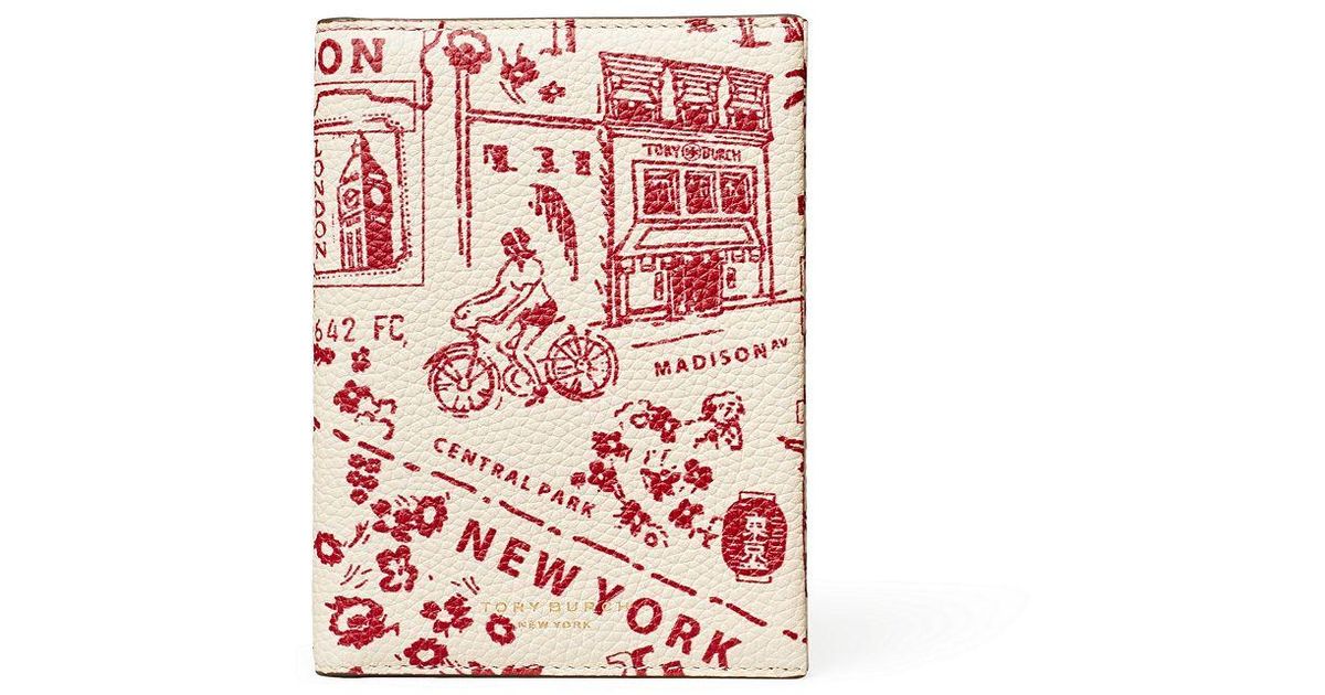 Tory Burch Perry Printed Passport Case in Red Lyst