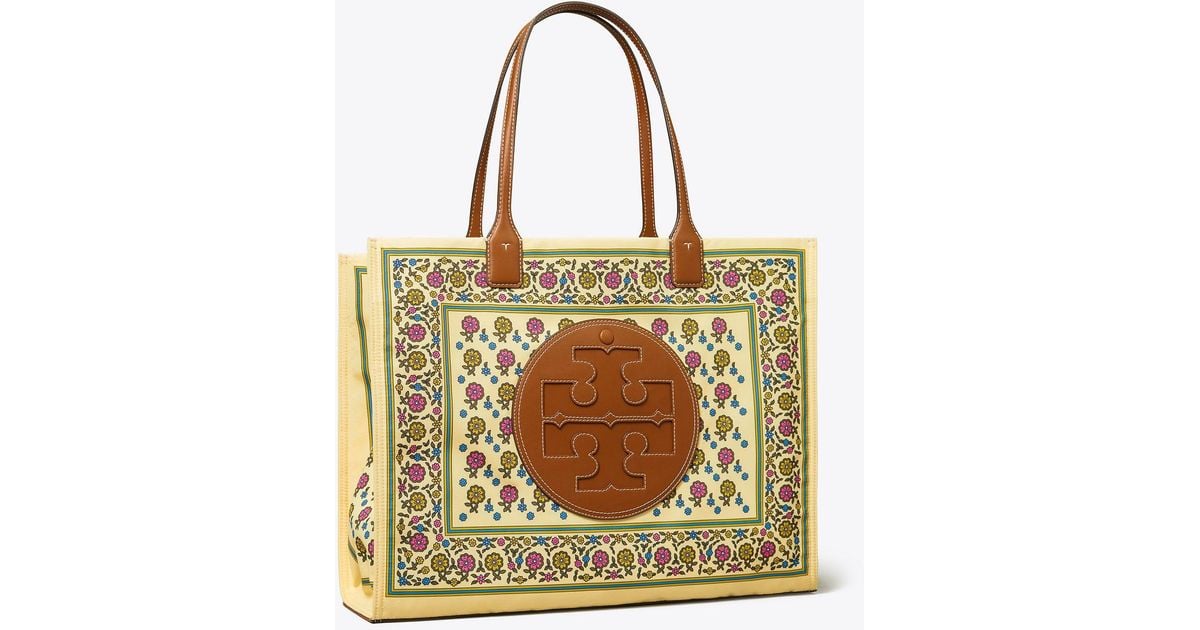 Tory Burch Ella Logo Flower-Print Tote Bag