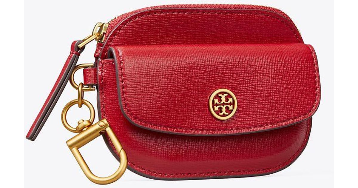Tory Burch Robinson Card Case Key Ring in Red Lyst