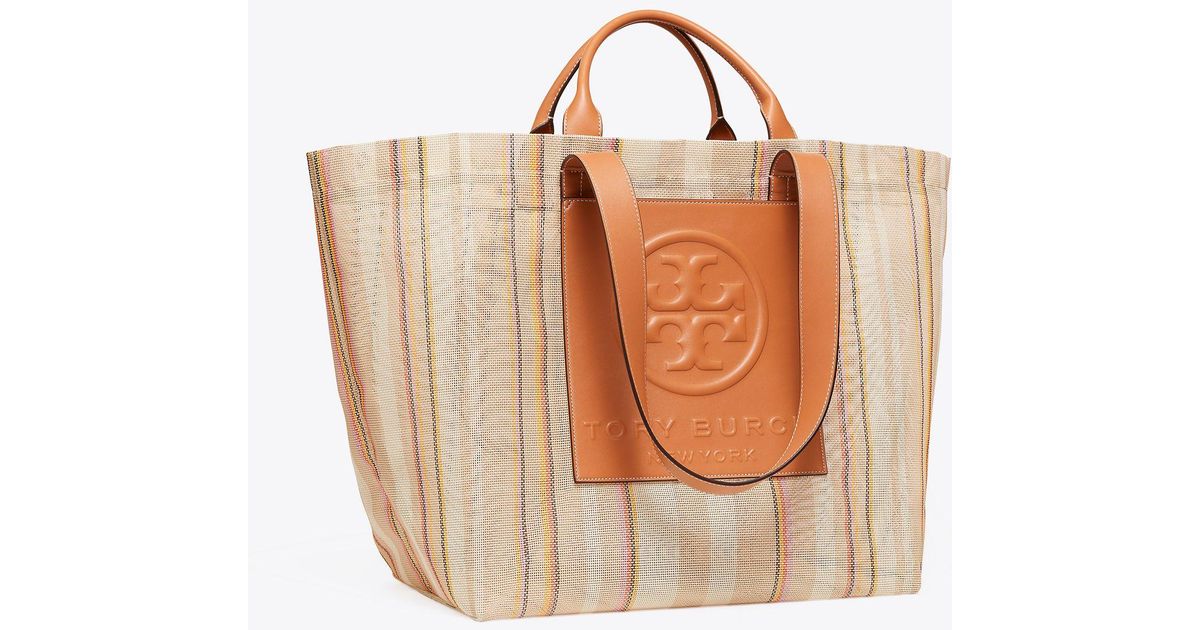 Tory Burch Leather Large Perry Mesh Tote | Lyst
